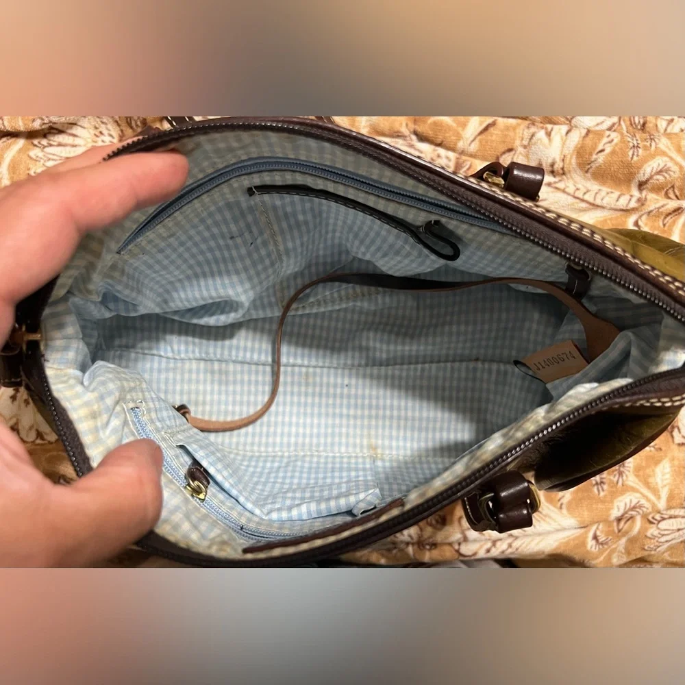 Vintage Douney and Bourke Olive Green croc Leather Handbag - Picture 7 of 9